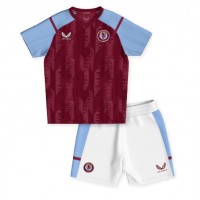 Otroški Nogometni dresi Aston Villa Domači 2023-24 Kratek Rokav (+ Kratke hlače)